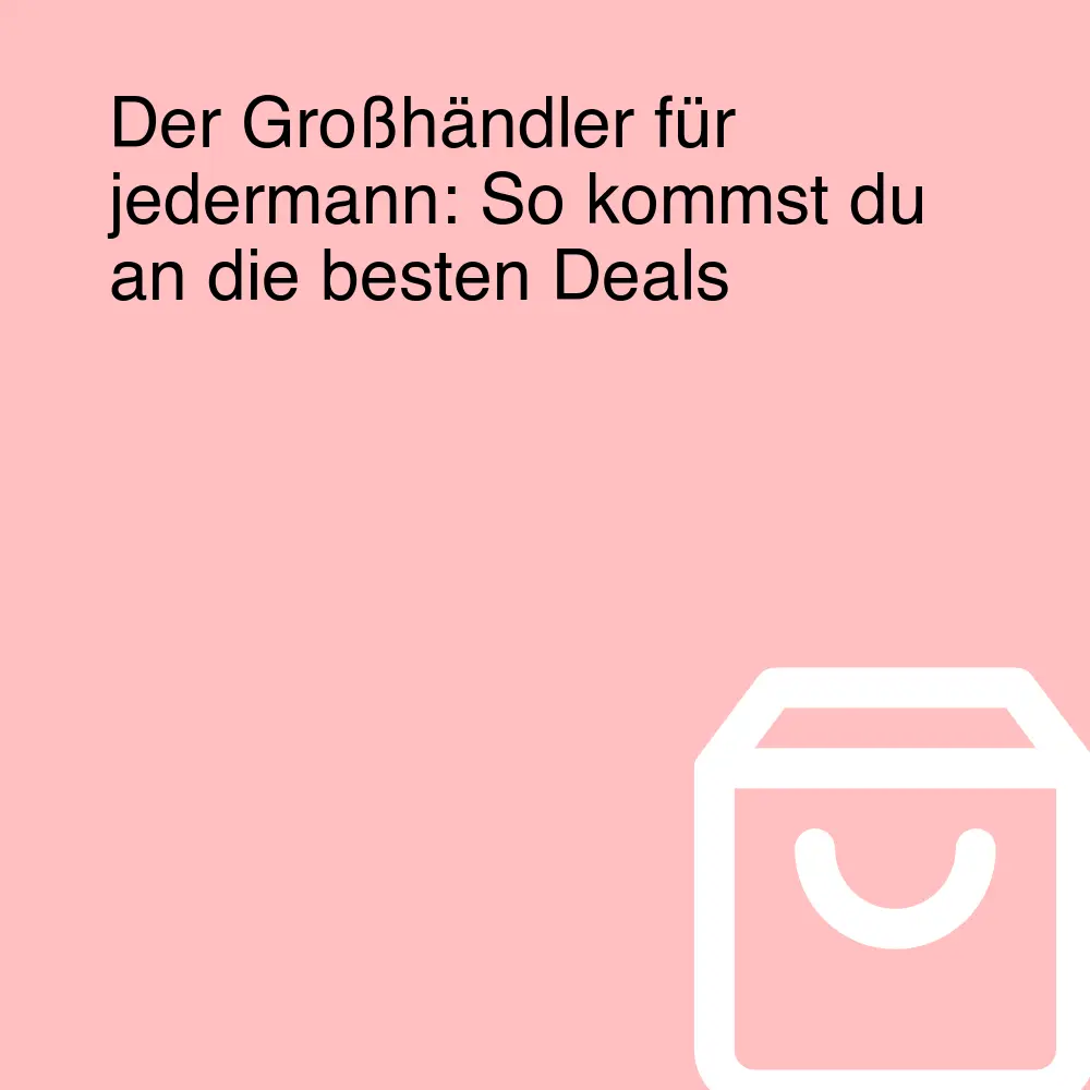 Der Großhändler für jedermann: So kommst du an die besten Deals